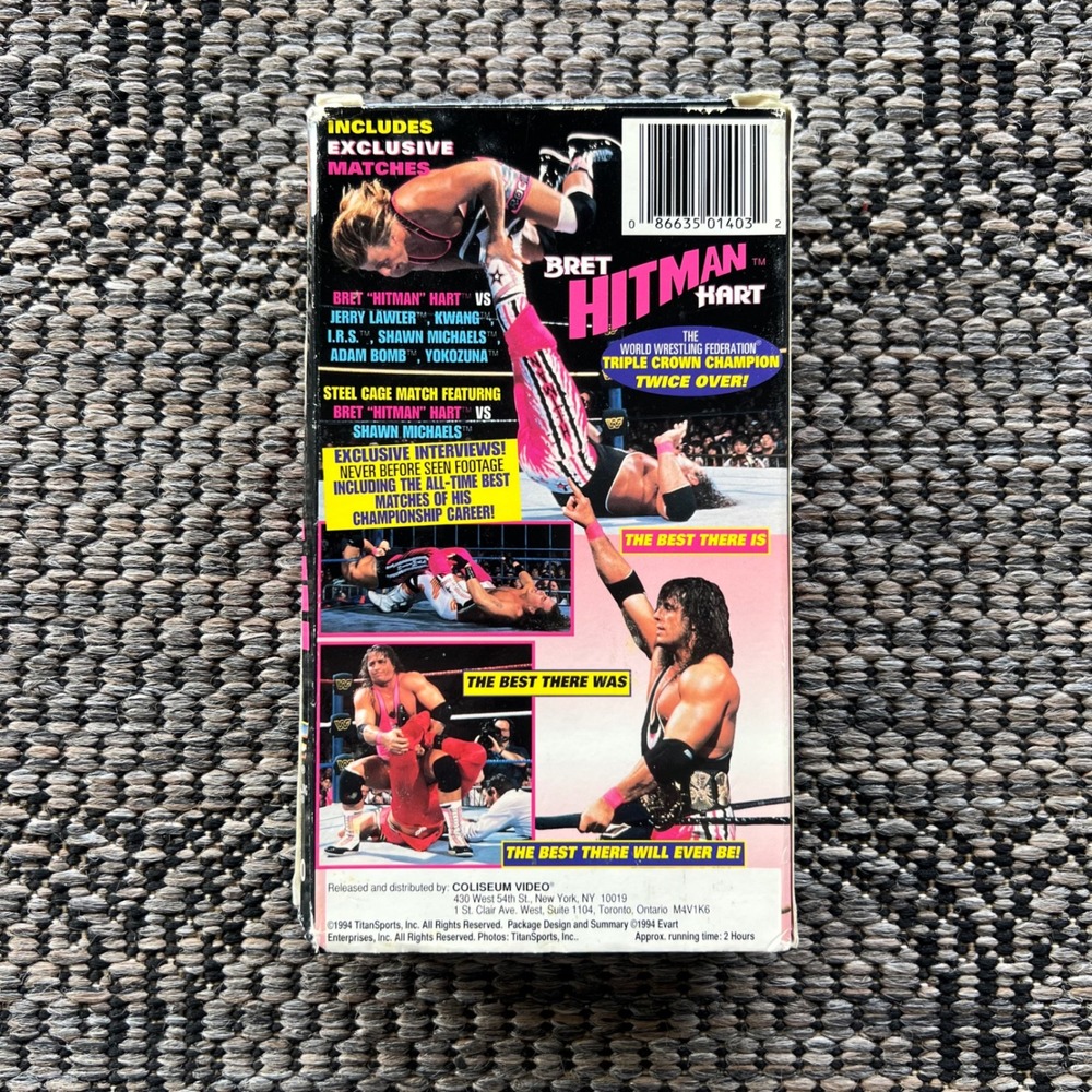 WWF Bret Hitman Hart VHS Tape 1994 Coliseum Video WF140 Wrestling Retro Movie - Picture 6 of 9